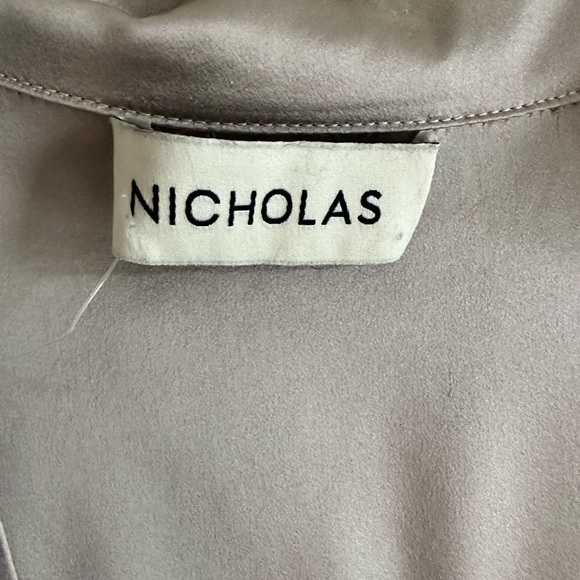 Nicholas Silk Evening Gown Maxi Dress - Deep V with Collar - Picture 4 of 5